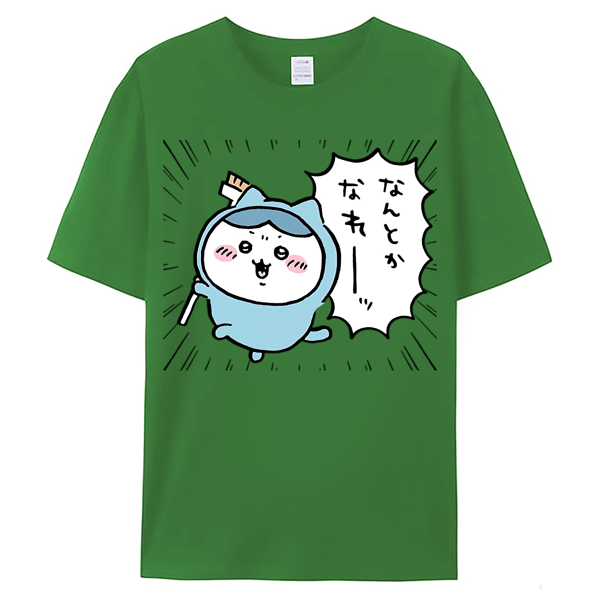 （画像用） ちいかわ ハチワレ Chii-kawa hachiware レディースカジュアルプリントTシャツ（綿100％）